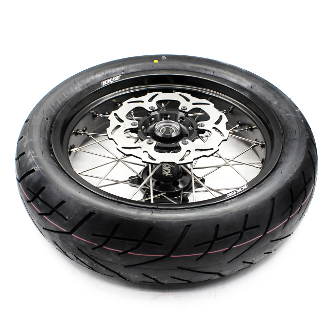 KKE 3.5/4.25*17 Supermoto Wheels Set With CST Tire Fit SUZUKI DRZ400 DRZ400S DRZ400E Black Hub