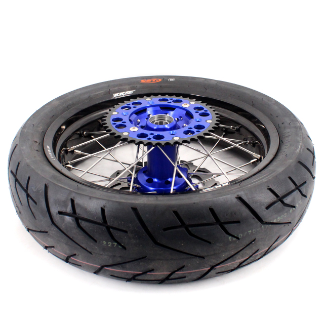 KKE 3.5/4.25*17 Supermoto Wheels Set CST Tire Fit SUZUKI DRZ400 DRZ400S DRZ400E Blue Hub