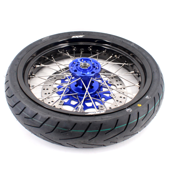 KKE 3.5/4.25*17 Supermoto Wheels Set CST Tire Fit SUZUKI DRZ400 DRZ400S DRZ400E Blue Hub