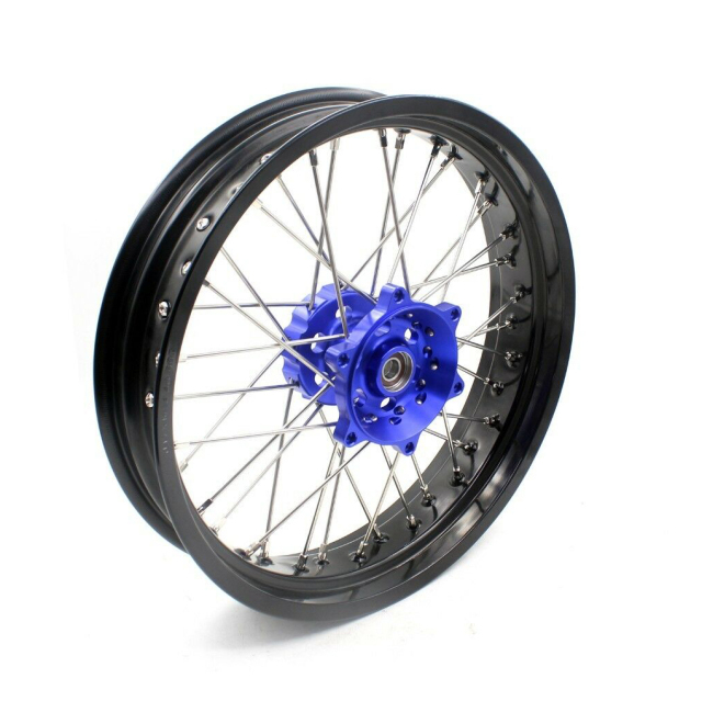 KKE 3.5/4.25*17  Supermoto Wheels Rim Set Fit SUZUKI DR650SE 1996-2021 Blue Hub With Cush Drive