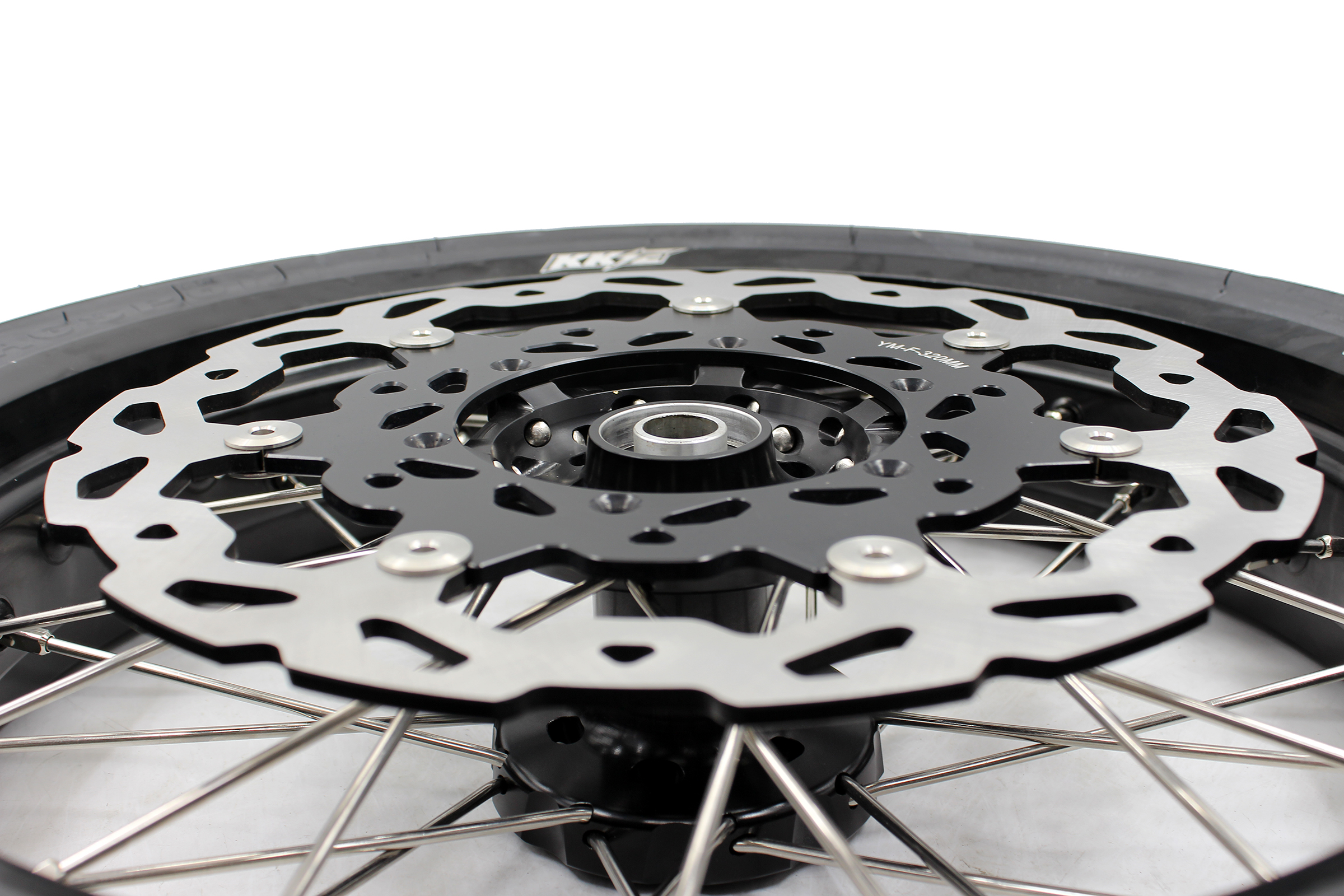 KKE 3.5/4.25*17 Supermoto Wheels Rims Set with CST Tire fit SUZUKI DRZ400 DRZ400S DRZ400E Black Hub