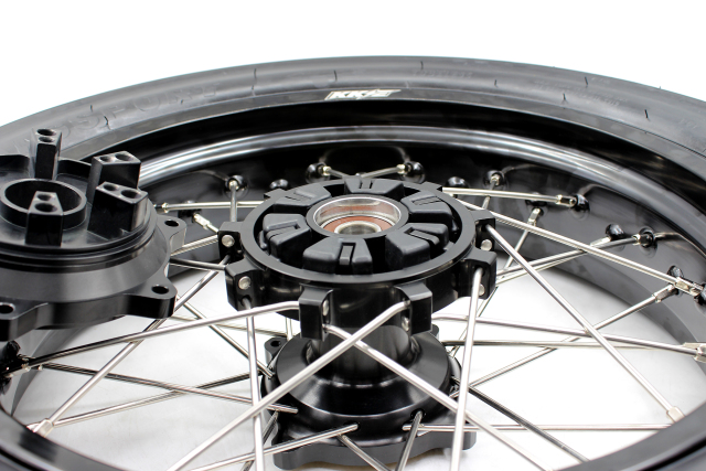 KKE 3.5*17/4.25*17 Supermoto Wheels Set With CST tire Fit SUZUKI DR650SE 1996-2021 Black Cush Hub