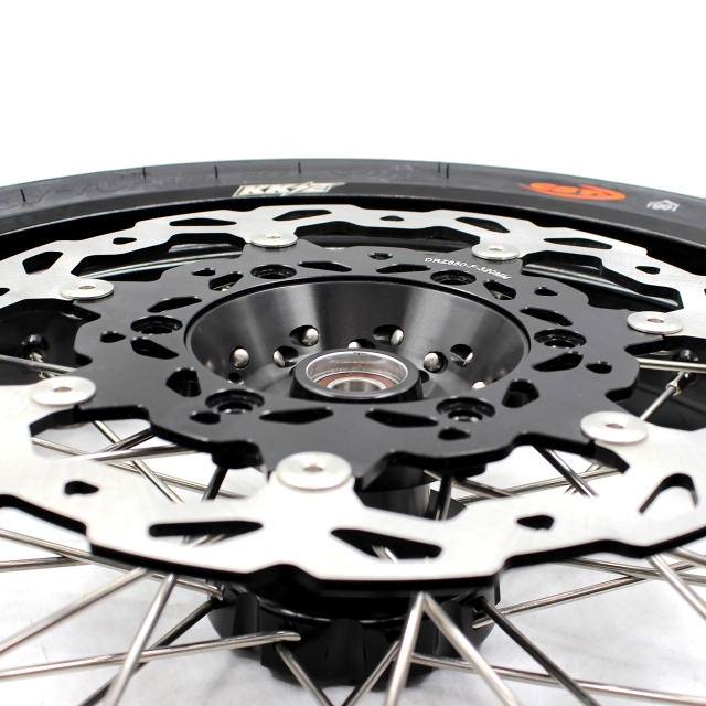 KKE 3.5*17/4.25*17 Supermoto Wheels Set With CST tire Fit SUZUKI DR650SE 1996-2021 Black Cush Hub