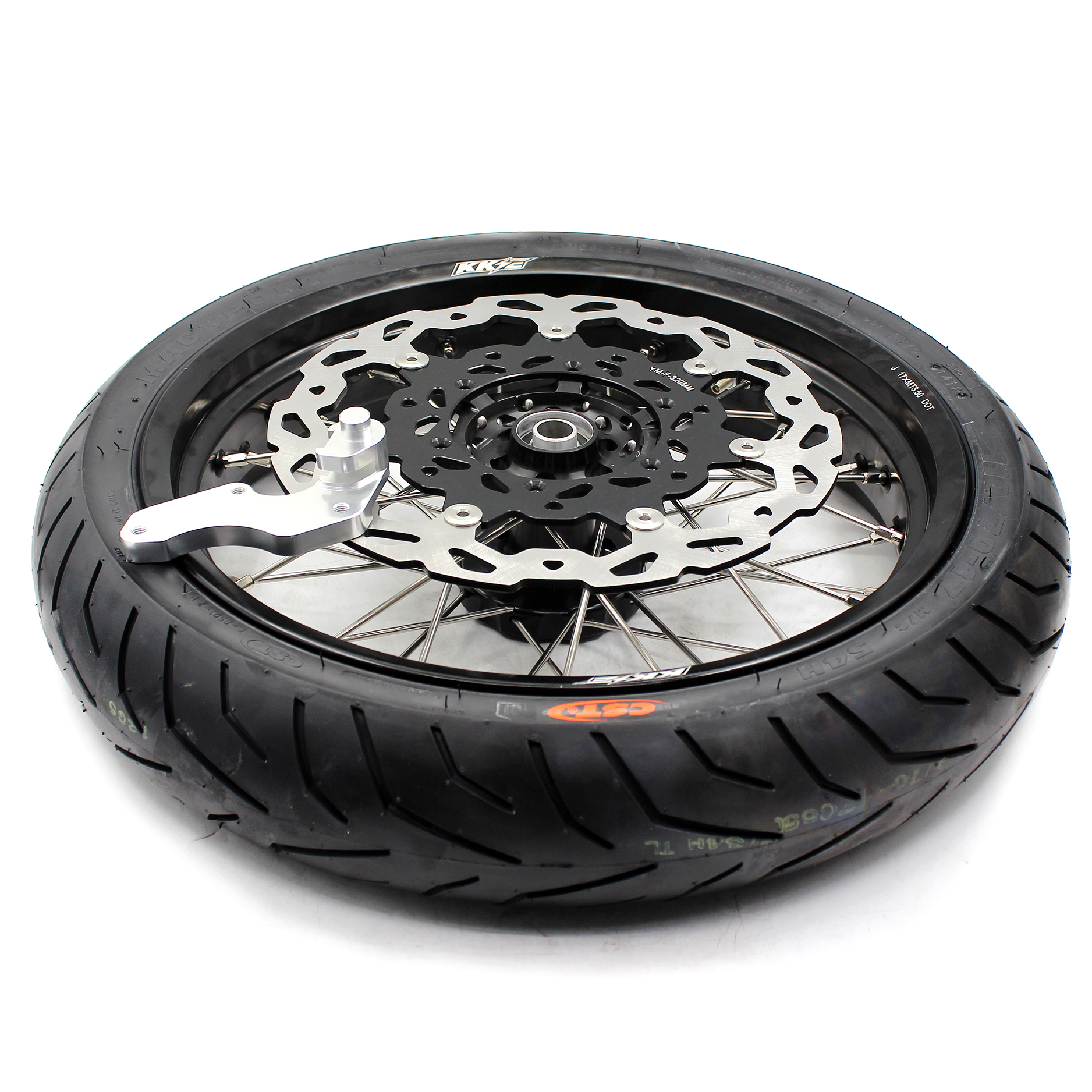 KKE 3.5/4.25*17 Supermoto Wheels Rims Set with CST Tire fit SUZUKI DRZ400 DRZ400S DRZ400E Black Hub