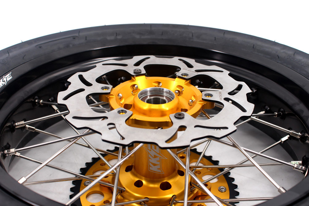 KKE 3.5/4.25*17 Supermoto Wheels Set Fit SUZUKI DRZ400 DRZ400E DRZ400S With CST Tire Gold Hub