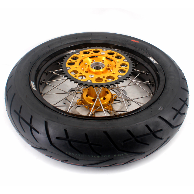 KKE 3.5/4.25*17 Supermoto Wheels Set Fit SUZUKI DRZ400 DRZ400E DRZ400S With CST Tire Gold Hub