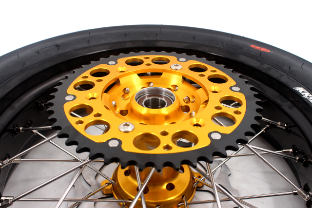 KKE 3.5/4.25*17 Supermoto Wheels Set Fit SUZUKI DRZ400 DRZ400E DRZ400S With CST Tire Gold Hub