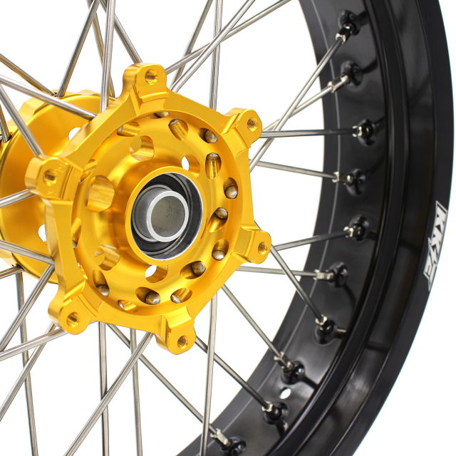 KKE 3.5/4.25*17 Supermoto Wheels Rims Set Fit SUZUKI RM125 RM250 1996-2008 Gold