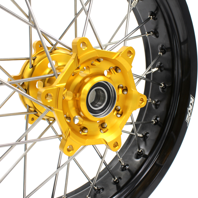KKE 3.5/4.25*17 Supermoto Wheels Rims Set Fit SUZUKI RM125 RM250 1996-2008 Gold