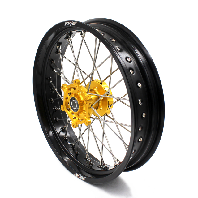 KKE 3.5/4.25*17 Supermoto Wheels Rims Set Fit SUZUKI RM125 RM250 1996-2008 Gold