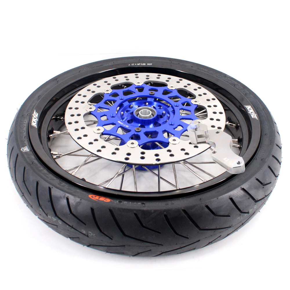 KKE 3.5/4.25*17 Supermoto Wheels Set CST Tire Fit SUZUKI DRZ400 DRZ400S DRZ400E Blue Hub