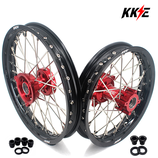 KKE 1.4*14"/1.6*12" Kid's Small Wheels Compatible with KTM65 SX Fit GasGas mc 65 2021 Red Hub