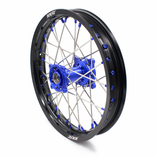 KKE 1.6*19"/1.85*16" Kid's Wheels Rim Set Fit YAMAHA YZ80 1990-2001 YZ85 2002-2018 Blue Nipple Mini Dirt Bike