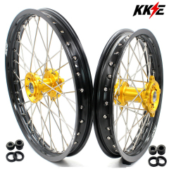 KKE 1.6*19"/1.85*16" Big Kid's Dirt Bike Wheels Set Fit SUZUKI RM80 RM85 2002-2024 Gold