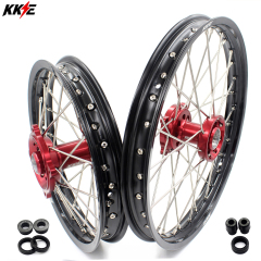 KKE 1.4*17/1.6*14 Dirtbike Kid's Wheels Rims Set Fit HONDA CR80R 1993-2002 CR85R 2003-2007 Red