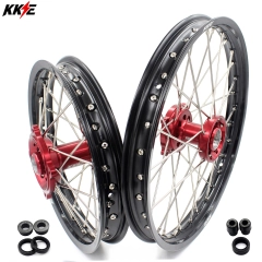 KKE 1.6*19/1.85*16 Kid's Racing Wheels Rims Set Fit HONDA CR80R 1993-2002 CR85R 2003-2007 Red
