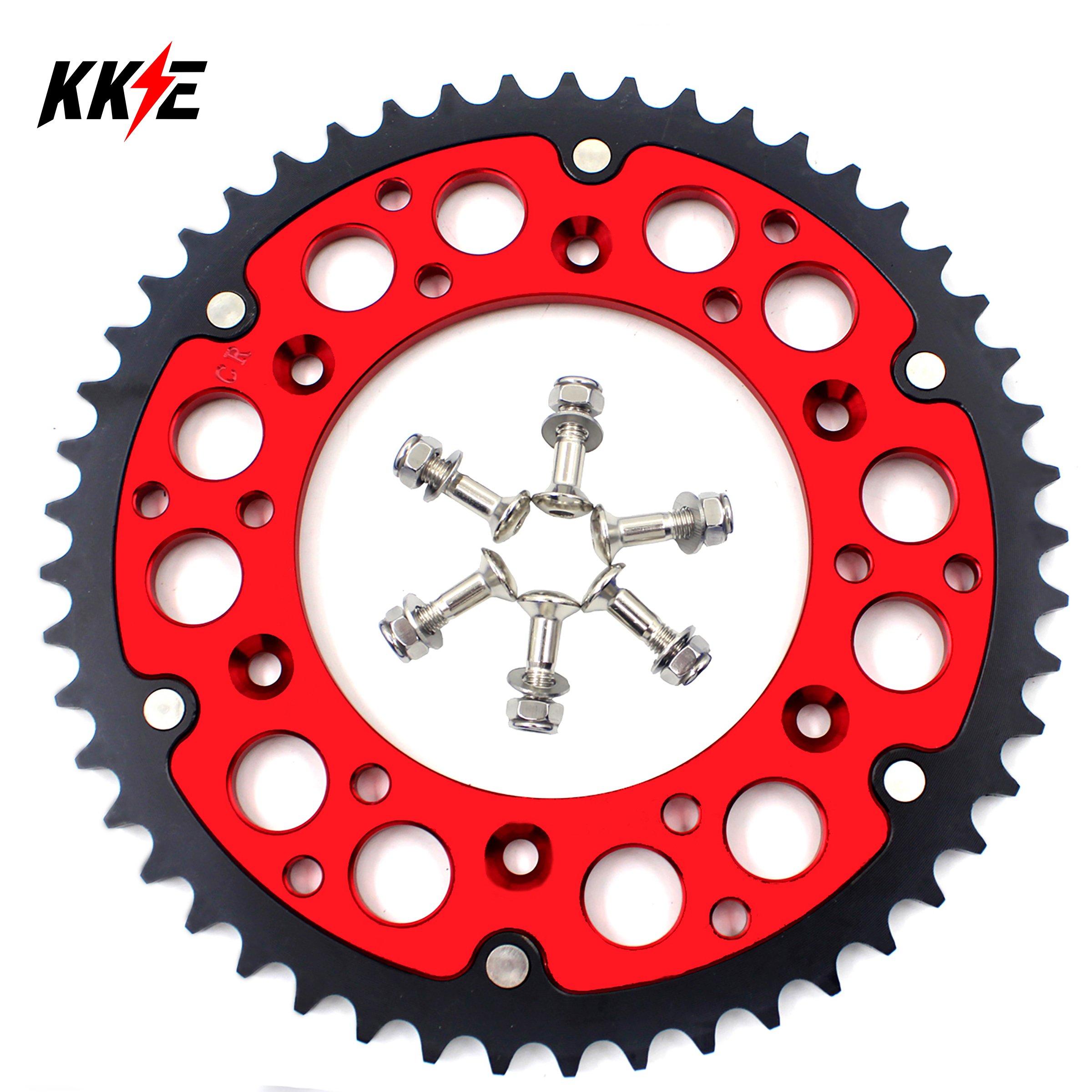 KKE Rear Red Sprocket Hybrid 44T Fit HONDA CR125R 125E 250R 250E CRF250R 250X 450R 450X