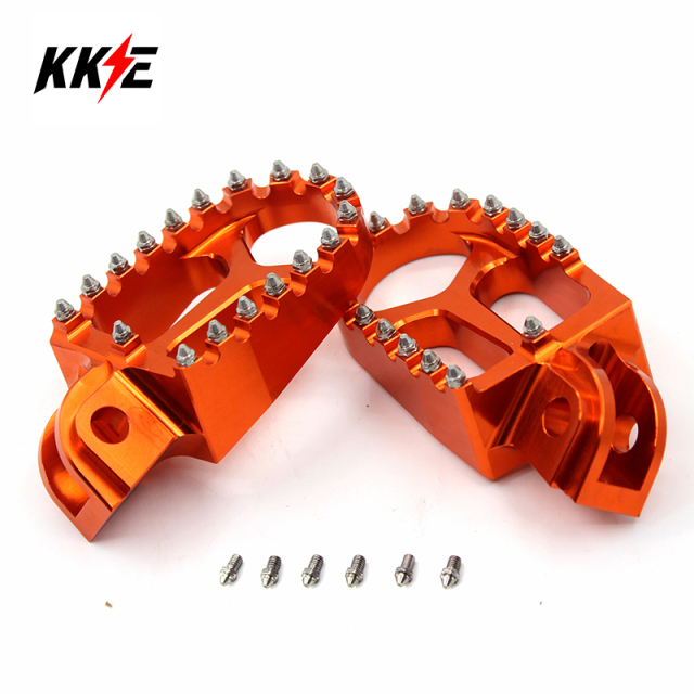 KKE Foot Pegs Rest Footpegs Footrest Compatible with KTM XC-W SXF EXC-R EXC-F Old model Orange