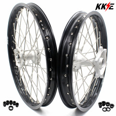 KKE 21/19 MX Motorcycle Wheels Rim Set Fit HONDA CRF250R 2014-2024 CRF450R 2013-2024 Silver Casting Hub