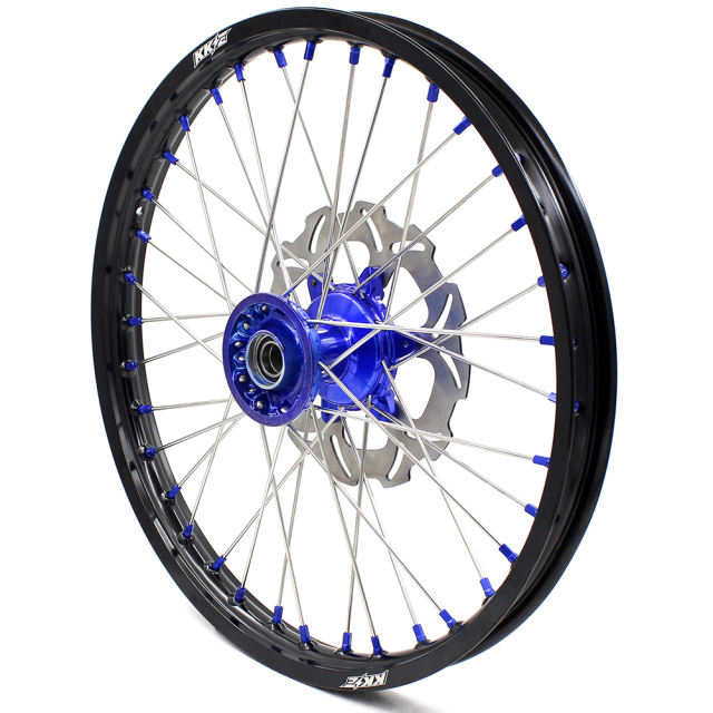 KKE 21/18 Casting Wheels Set Fit Yamaha YZ125 YZ250 YZ250F 2001-2015 YZ450F 2003 Blue Nipple With 250MM front Disc