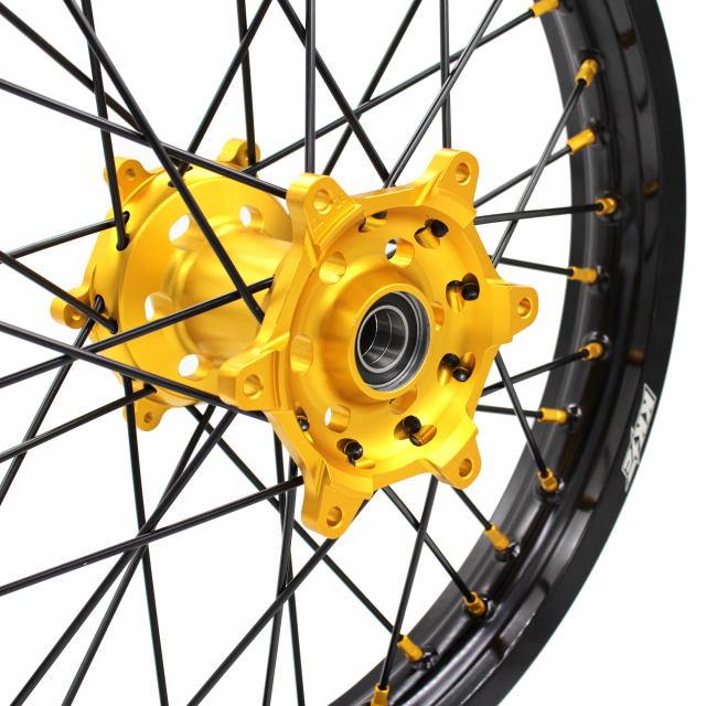 KKE 21/19 Dirt Bike MX Wheels Set With Gold Hub/Black Spoke Fit YAMAHA YZ125 YZ250 1999-2021 YZ250F YZ450F
