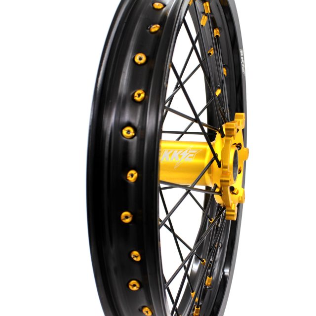 KKE 21/19 Dirt Bike MX Wheels Set With Gold Hub/Black Spoke Fit YAMAHA YZ125 YZ250 1999-2021 YZ250F YZ450F