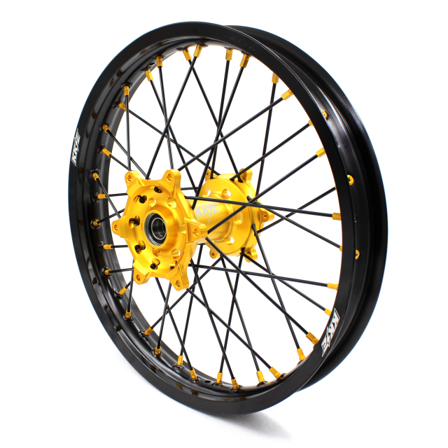 KKE 21/19 Dirt Bike MX Wheels Set With Gold Hub/Black Spoke Fit YAMAHA YZ125 YZ250 1999-2021 YZ250F YZ450F