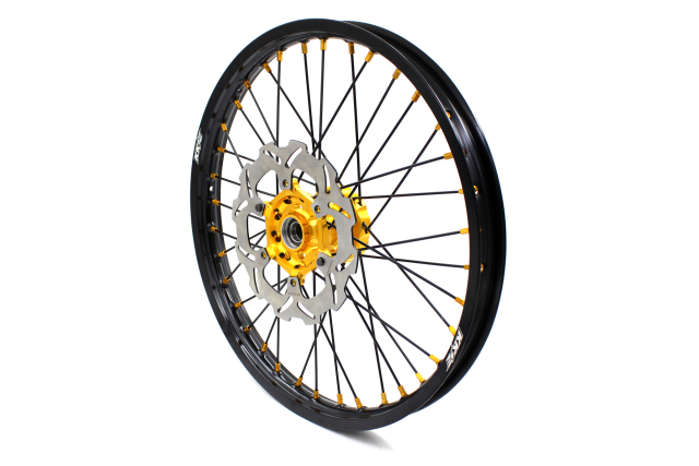 KKE 21/19 Dirt MX Wheels Set Gold/Black Spoke Fit YAMAHA YZ125 YZ250 1999-2016 YZ250F YZ450F 2003-2015 With 250MM Disc