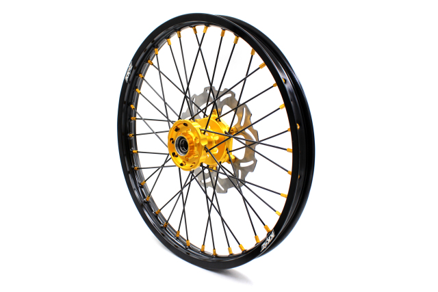 KKE 21/19 Dirt MX Wheels Set Gold/Black Spoke Fit YAMAHA YZ125 YZ250 1999-2016 YZ250F YZ450F 2003-2015 With 250MM Disc