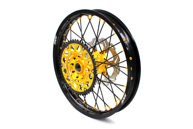 KKE 21/19 Dirt MX Wheels Set Gold/Black Spoke Fit YAMAHA YZ125 YZ250 1999-2016 YZ250F YZ450F 2003-2015 With 250MM Disc
