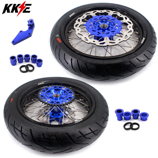 KKE 3.5*17/4.25*17 Supermoto Wheels Set  With CST Tire Fit YAMAHA YZ125/250 1999-2021 YZ250F 2001-2020 YZ450F