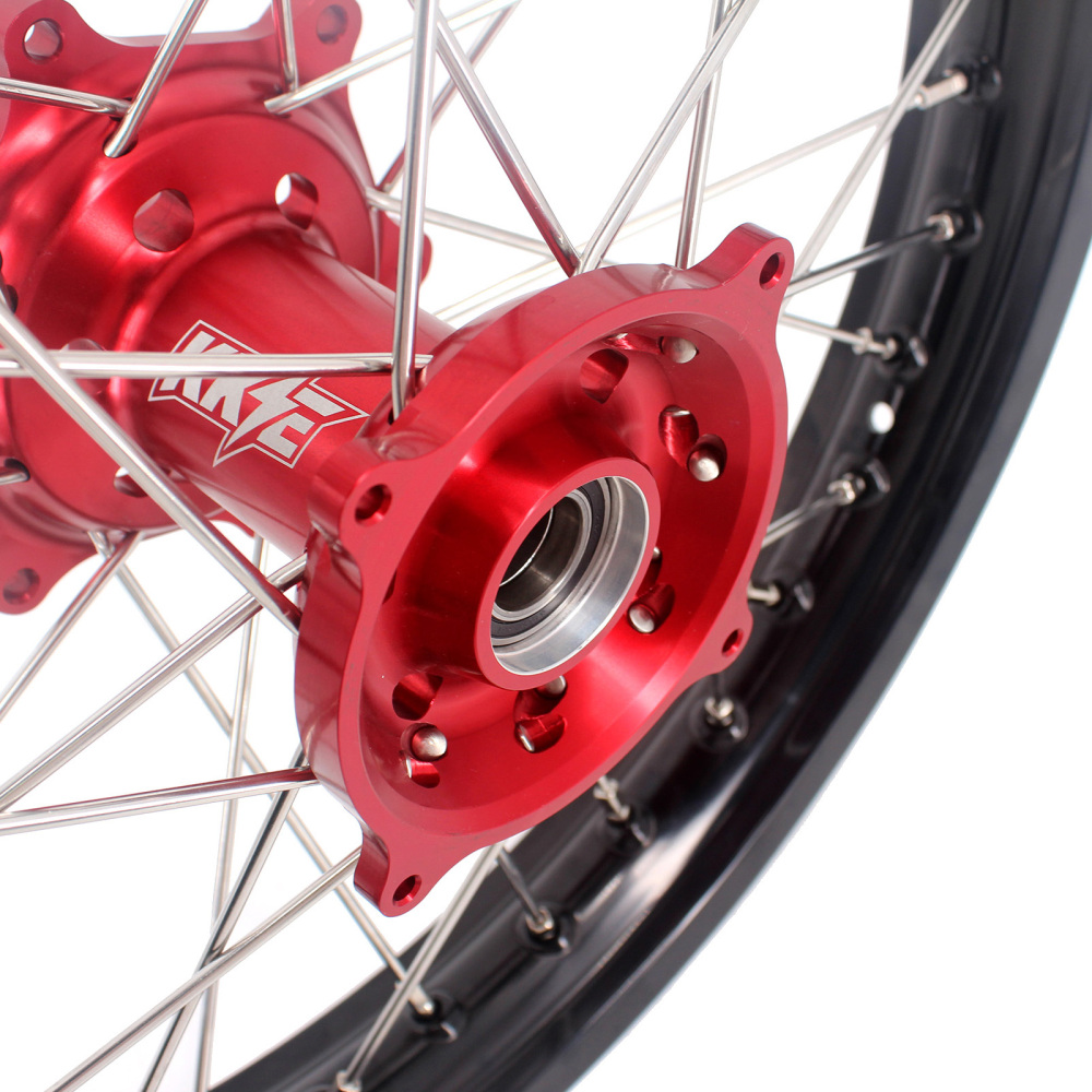 KKE 21/19 MX Wheels Rims Set Fit HONDA CRF250R 2004-2013 CRF450R 2002-2012 Red Hub