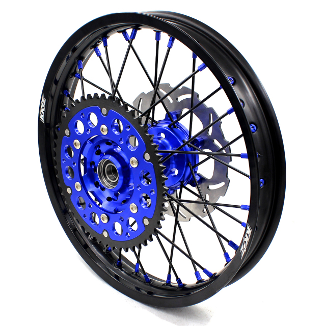 KKE 1.6*21/2.15*18 Dirtbike Enduro Wheels Set Fit SUZUKI DRZ400 DRZ400E DRZ400S Disc Blue Nipple Black Spoke