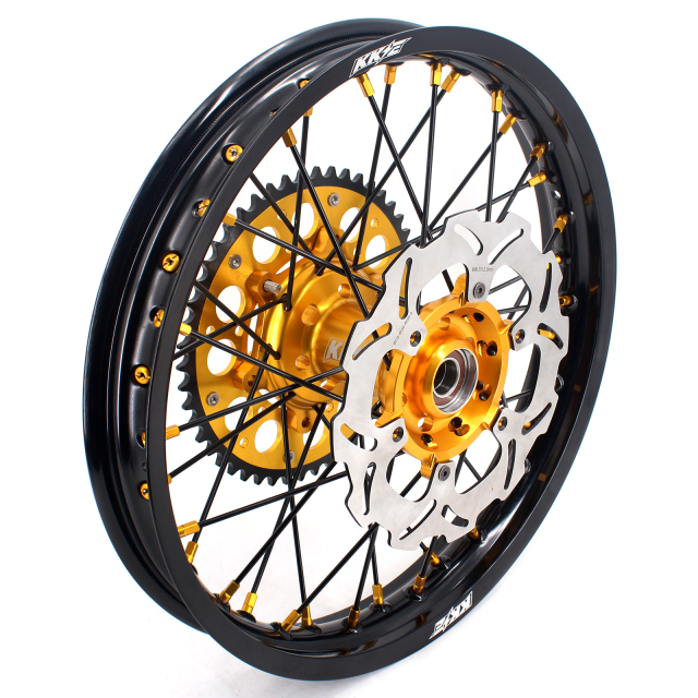 KKE 1.6*21/2.15*18 Dirtbike Enduro Wheels Set Fit SUZUKI DRZ400 DRZ400E DRZ400S Gold Nipple Black Spoke