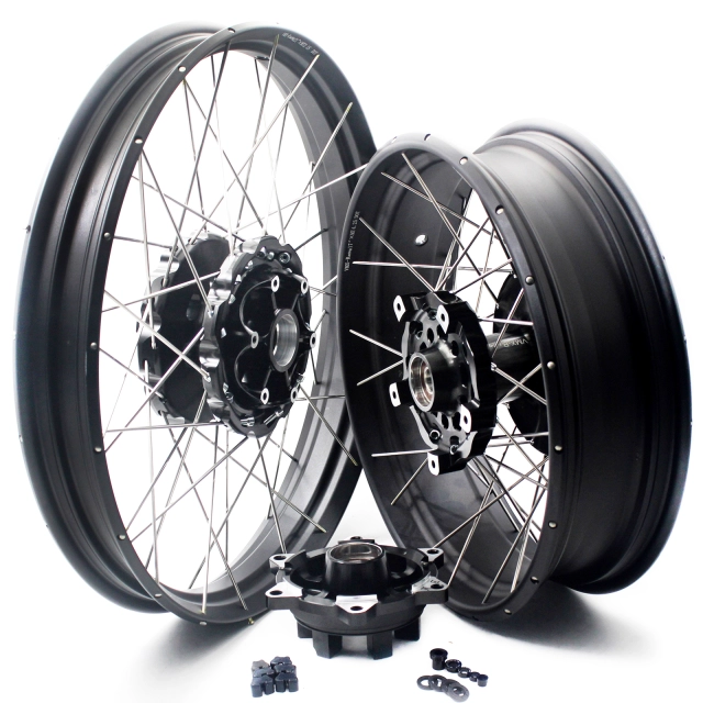 VMX 2.15*21"/4.25*17" Tubeless Wheels Rims Fit for BMW F800GS 2008-2021 Black Hub Black Rim