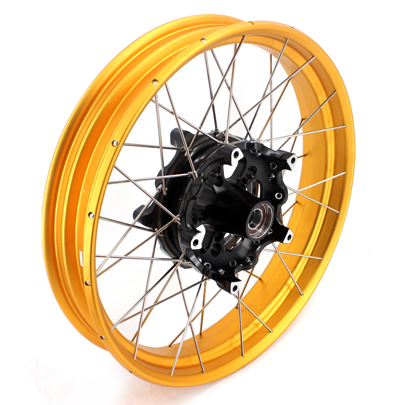 VMX 3.0*19"/4.25*17" Tubeless Wheels fit BMW F750GS 2019-2024 Black Hub Gold Rim