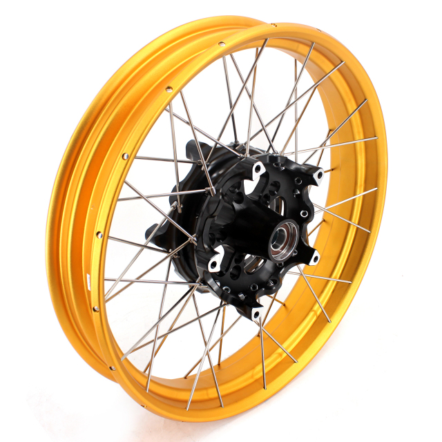 VMX 3.0*19"/4.25*17" Tubeless Wheels fit BMW F750GS 2019-2021 Black Hub Gold Rim