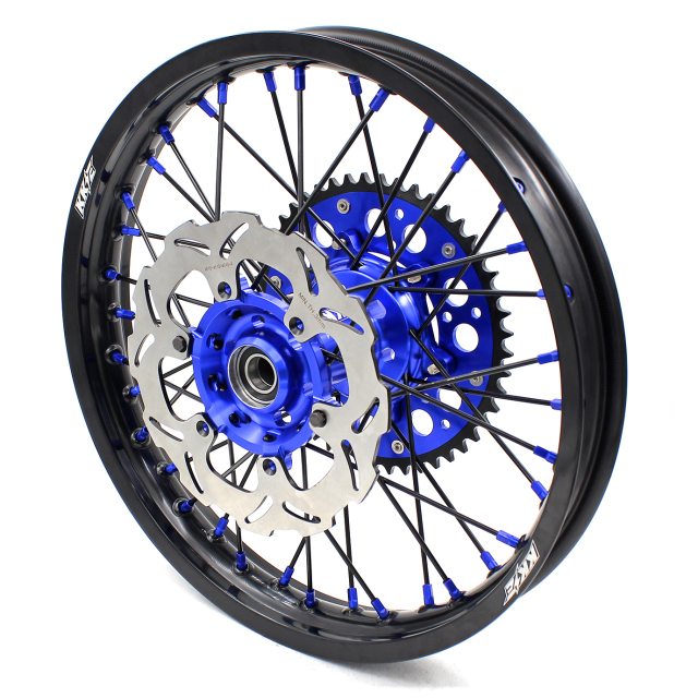 KKE 21/18 Enduro Wheels Set Fit SUZUKI DRZ400SM 2005-2022 Blue Nipple Black Spoke