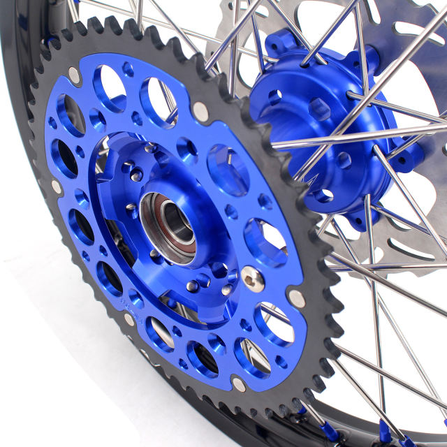 KKE 21/18 Enduro Wheels Set Fit SUZUKI DRZ400SM 2005-2022 Blue Nipple Rear Disc/Sprocket