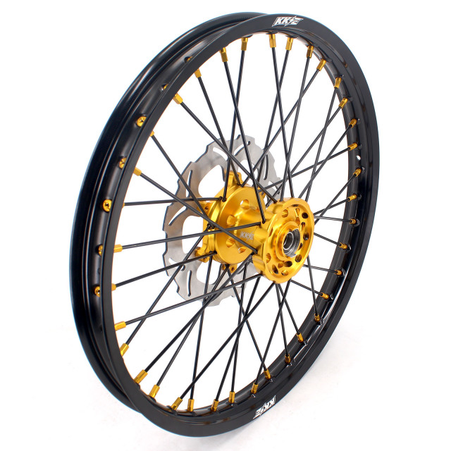 KKE 1.6*21/2.15*18 Dirtbike Enduro Wheels Set Fit SUZUKI DRZ400 DRZ400E DRZ400S Gold Nipple Black Spoke