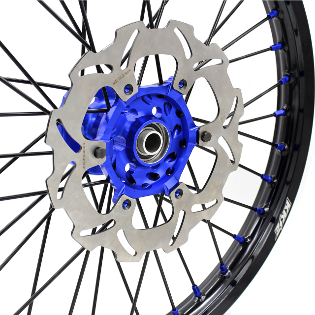 KKE 1.6*21/2.15*18 Dirtbike Enduro Wheels Set Fit SUZUKI DRZ400 DRZ400E DRZ400S Disc Blue Nipple Black Spoke