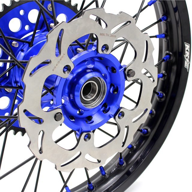 KKE 21/18 Enduro Wheels Set Fit SUZUKI DRZ400SM 2005-2022 Blue Nipple Black Spoke