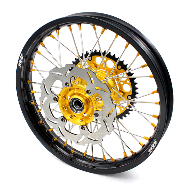 KKE 21/18 Fit SUZUKI DRZ400SM 2005-2022 Dirtbike Enduro Wheels Set Gold Nipple Rear Disc/Sprocket