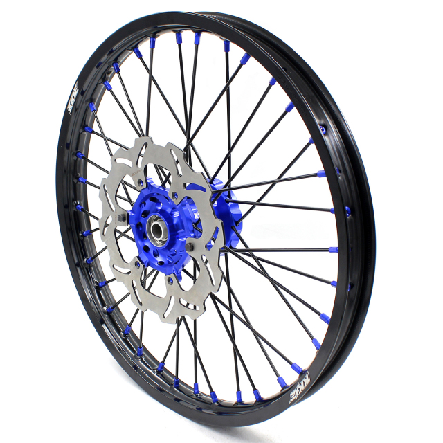 KKE 1.6*21/2.15*18 Dirtbike Enduro Wheels Set Fit SUZUKI DRZ400 DRZ400E DRZ400S Disc Blue Nipple Black Spoke