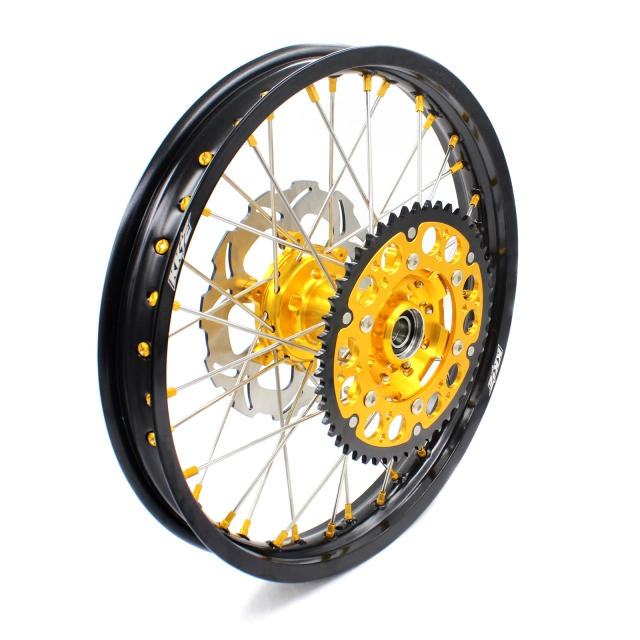 KKE 21/19 Dirtbike MX Wheels Rims Set Fit SUZUKI RM125 RM250 2001-2008 Gold Hub/Nipple