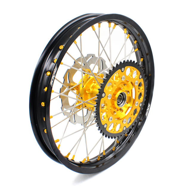 KKE 21/19 Dirtbike MX Wheels Rims Set Fit SUZUKI RM125 RM250 1996-2000 Gold Hub/Nipple