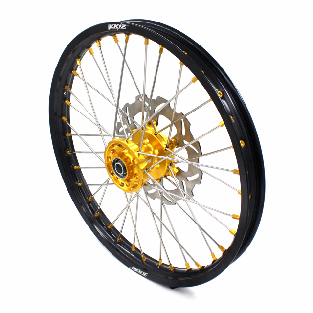KKE 21/19 Dirtbike MX Wheels Rims Set Fit SUZUKI RM125 RM250 1996-2000 Gold Hub/Nipple