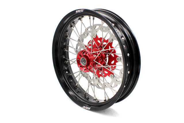 KKE 3.5/4.25*17 Supermoto Wheels Set Fit HONDA CRF250R 2004-2013 CRF450R Red Hub With Disc