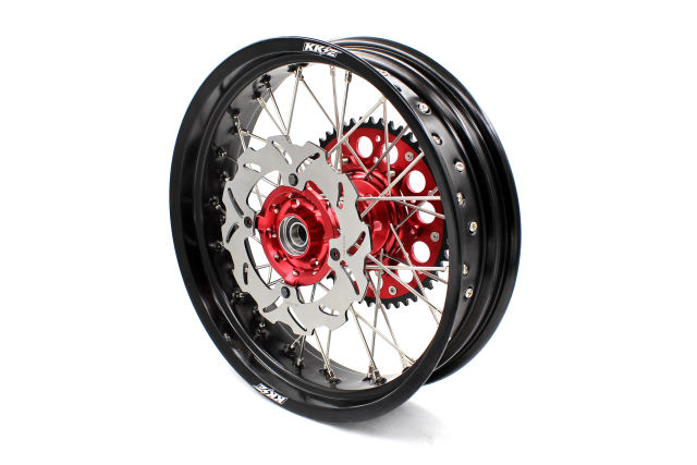 KKE 3.5/4.25*17 Supermoto Wheels Set Fit HONDA CRF250R 2004-2013 CRF450R Red Hub With Disc