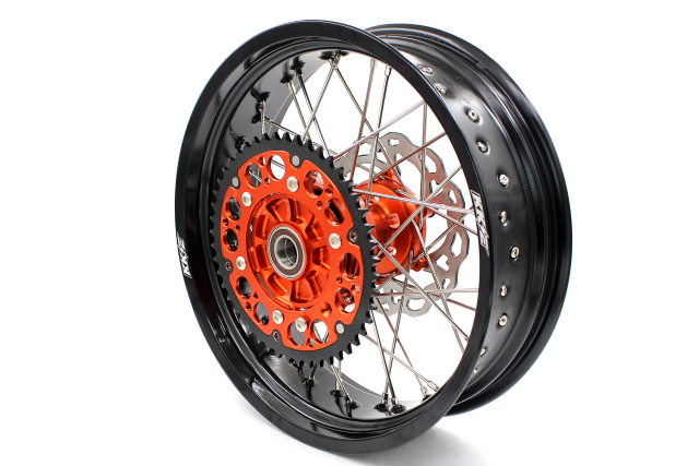 KKE 3.5/4.5 Motorcycle Supermoto Cush Drive Wheel Set Fit KTM SXF EXC 2003-2021 Orange Hub With Disc